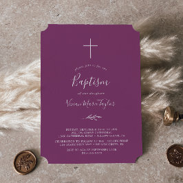 Mindestleaf | Lila Taufe Berry Einladung