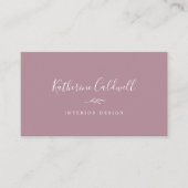 Mindestleaf | Mauve Business Card Visitenkarte (Vorderseite)