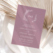 Mindestleaf | Mauve Formal Monogram Wedding Einladung