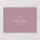 Mindestleaf | Mauve Menu Choice UAWG Postcard Einladungspostkarte (Vorderseite)