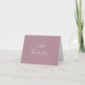 Mindestleaf | Mauve Wedding Dankeschön Karte (Vorderseite)
