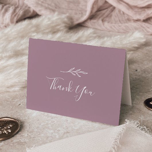 Mindestleaf | Mauve Wedding Dankeschön Karte