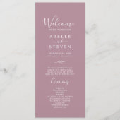 Mindestleaf | Mauve Wedding Program Programm (Vorderseite)