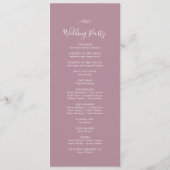 Mindestleaf | Mauve Wedding Program Programm (Rückseite)