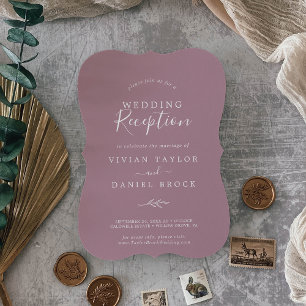 Mindestleaf Mauve Wedding Reception Einladung