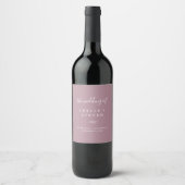 Mindestleaf | Mauve Wedding Wine Label Weinetikett (Vorderseite)