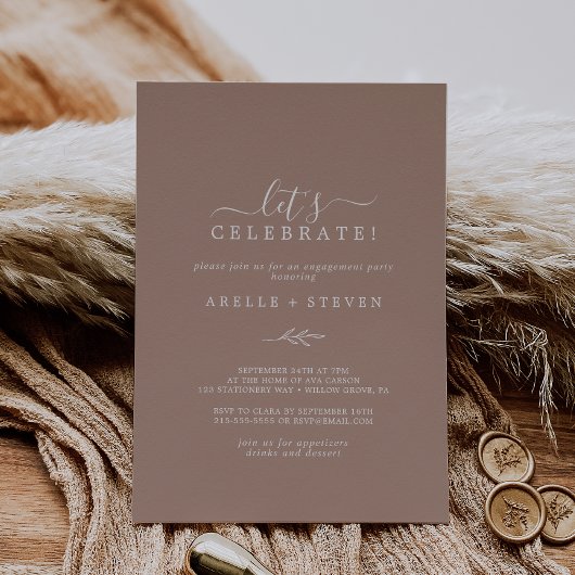 Mindestleaf | Neutral Let's Celebrate Invitation Einladung