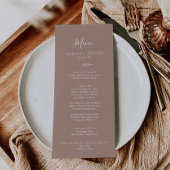 Mindestleaf | Neutrales Menü für Hochzeitsessen Menükarte