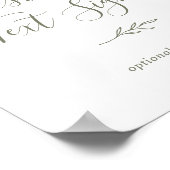 Mindestleaf | Olive Green Custom Text Sign Poster (Ecke)