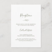 Mindestleaf | Olive Green Empfang Begleitkarte (Vorderseite)