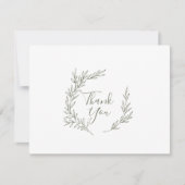 Mindestleaf | Olive Green Flat Dankeschön Karte (Vorderseite)