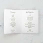 Mindestleaf | Olive Green Folded Wedding Program Programm (Innenseite)