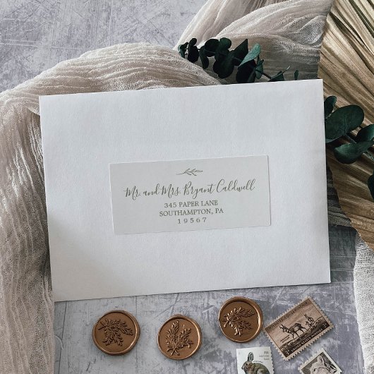 Mindestleaf | Olive Green Guest Address Labels