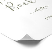Mindestleaf | Olive Green Guest Book Poster (Ecke)