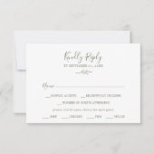 Mindestleaf | Olive Green Menu Choice RSVP Card Karte (Vorderseite)