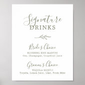 Mindestleaf | Olive Green Signature Drinks Poster (Vorne)
