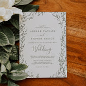 Mindestleaf | Olive Green Wedding Einladung