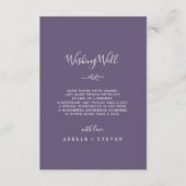 Mindestleaf | Pflaume Lila Hochzeitswünsche Begleitkarte (Vorderseite)