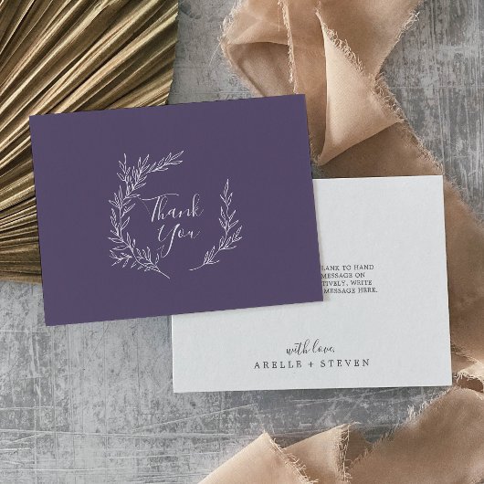 Mindestleaf | Plum Lila Flat Dankeschön Karte