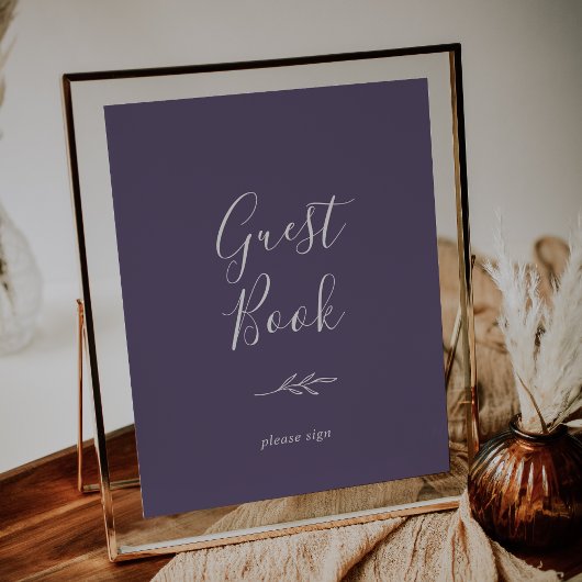 Mindestleaf | Plum Lila Guest Book Poster