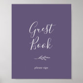 Mindestleaf | Plum Lila Guest Book Poster (Vorne)