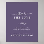 Mindestleaf | Plum Lila Share The Liebe Hashtag Poster (Vorne)