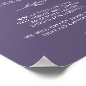 Mindestleaf | Plum Lila Unplugony Zeremony Sign Poster (Ecke)
