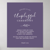 Mindestleaf | Plum Lila Unplugony Zeremony Sign Poster (Vorne)
