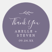 Mindestleaf | Plum Lila Vielen Dank für Ihr Intere Runder Aufkleber (Vorderseite)