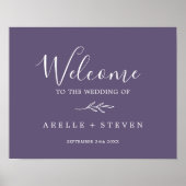 Mindestleaf | Plum Lila Wedding Welcome Poster (Vorne)