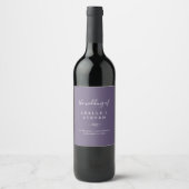 Mindestleaf | Plum Lila Wedding Wine Label Weinetikett (Vorderseite)