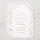 Mindestleaf | Rosa Hochzeit Einladung (Vorderseite)