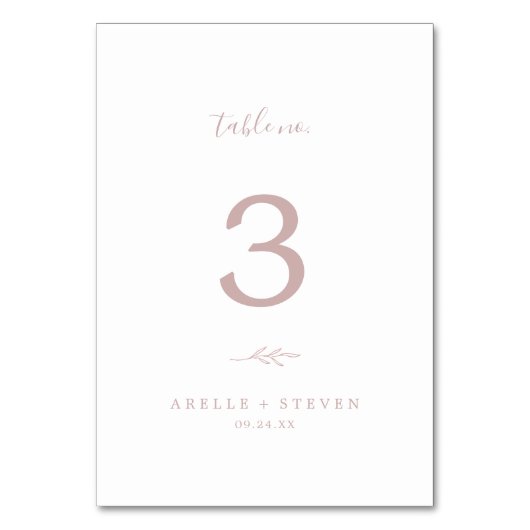 Mindestleaf | Rosa Tischnummer (Vorderseite)