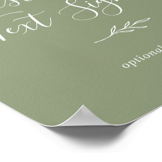 Mindestleaf | Sage Green Custom Text Sign Poster (Ecke)