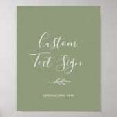 Mindestleaf | Sage Green Custom Text Sign Poster (Vorne)