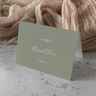 Mindestleaf Sage Green Guest Name Platzkarten Tischnummer