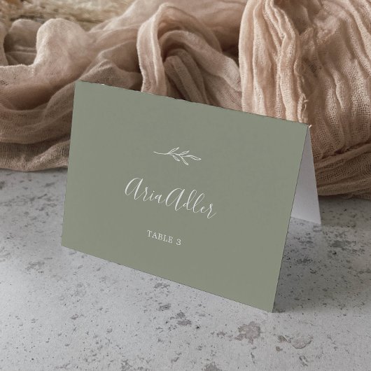 Mindestleaf | Sage Green Guest Name Platzkarten Tischnummer