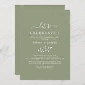 Mindestleaf | Sage Green "Let's Celebrate" Invita Einladung (Vorne/Hinten)