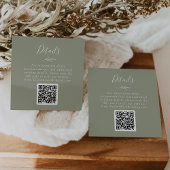Mindestleaf | Sage Green QR Code Wedding Details Begleitkarte