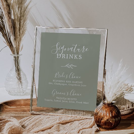 Mindestleaf | Sage Green Signature Drinks Poster