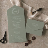 Mindestleaf | Sage Green Wedding All In One Einladung