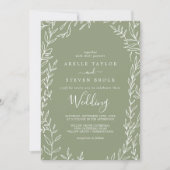 Mindestleaf | Sage Green Wedding Einladung (Vorderseite)
