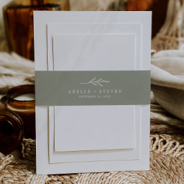 Mindestleaf | Sage Green Wedding Einladungsbanderole