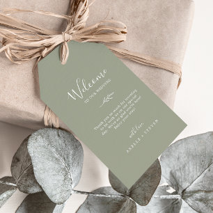Mindestleaf Sage Green Wedding Welcome Geschenkanhänger