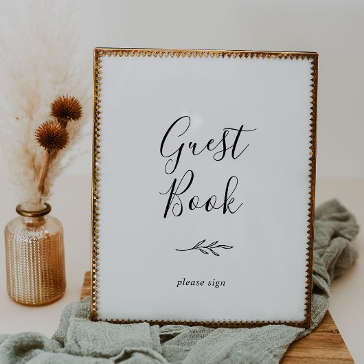 Mindestleaf | Schwarz-Weiß-Gästebuchplakat Poster