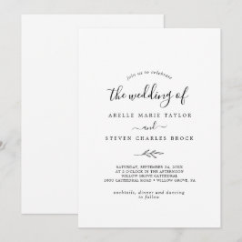 Mindestleaf | Schwarz-Weiß-Hochzeit Einladung