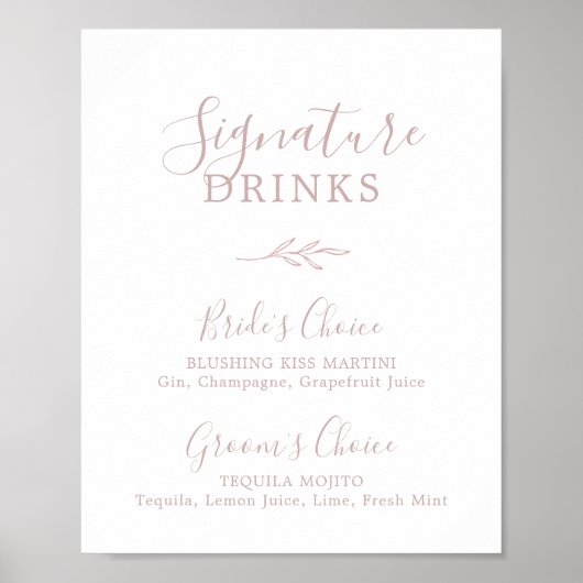 Mindestleaf | Signature Drinks für trockene Rose Z Poster (Vorne)