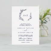 Mindestleaf | Silver Foil Formal Monogram Wedding Folieneinladung (Stehend vorne)