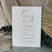 Mindestleaf | Silver Foil Formal Monogram Wedding Folieneinladung