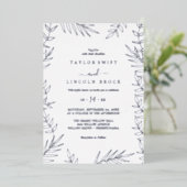 Mindestleaf | Silver Foil Frame Wedding Folieneinladung (Stehend vorne)